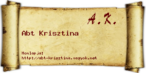 Abt Krisztina névjegykártya